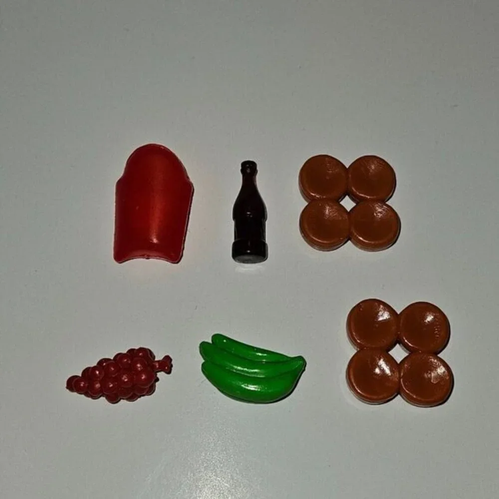 VTG Barbie Lot Fast Food French Fries Grill Hamburgers Soda Fruit Grapes Bananas
